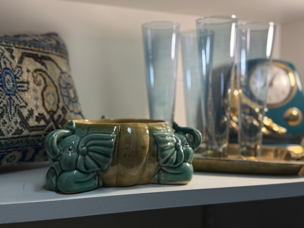 Majolica Elephant Planter