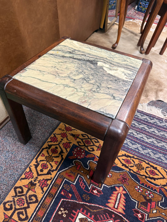 Trioh-Mobler Danish Rosewood Table w/Inset Light Marble