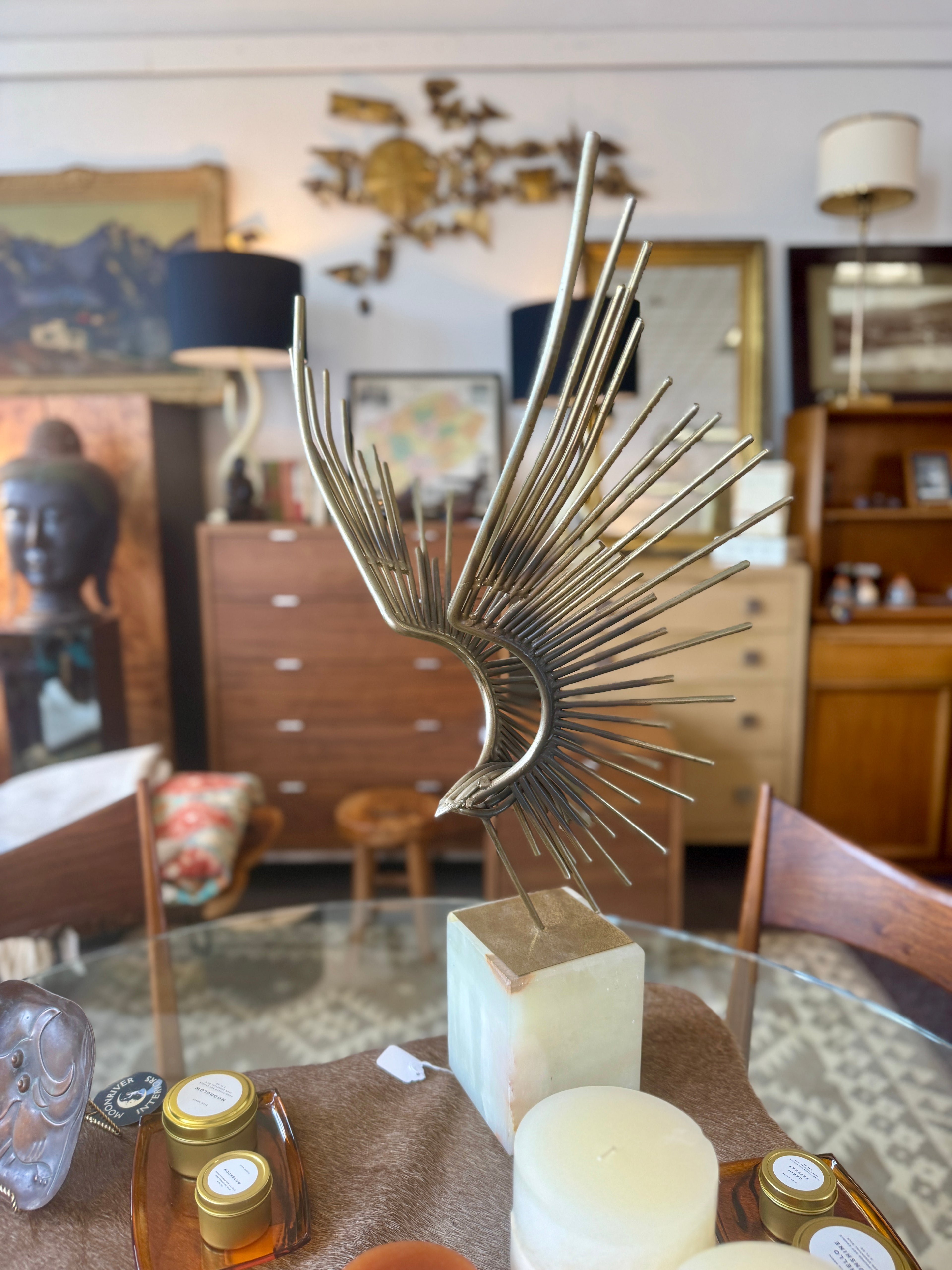 C. Jere MCM Bird in Flight Table Sculpture angle