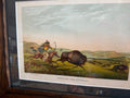 Vintage ‘Hunting the Buffalo’ Framed Print