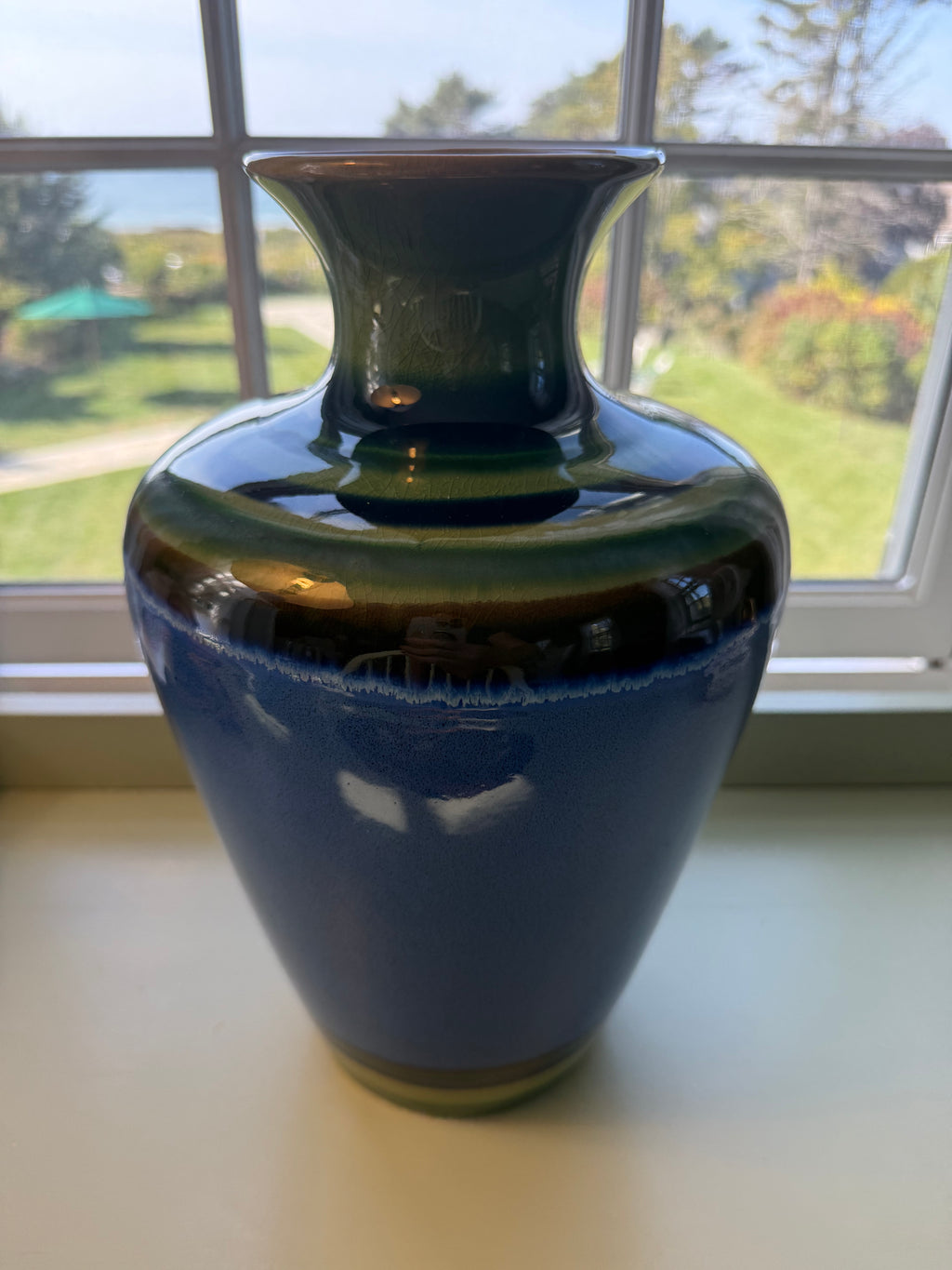 Large Modern Blue Green Vase