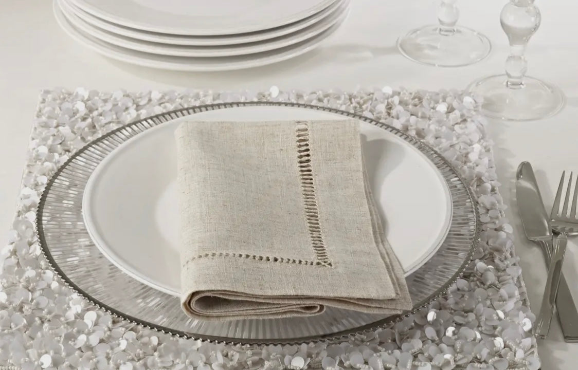Hemstitched Linen Napkins (Set of 4)