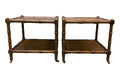 Mid Century Two-Tier Faux Bamboo Side Table on Wheels (Pair)
