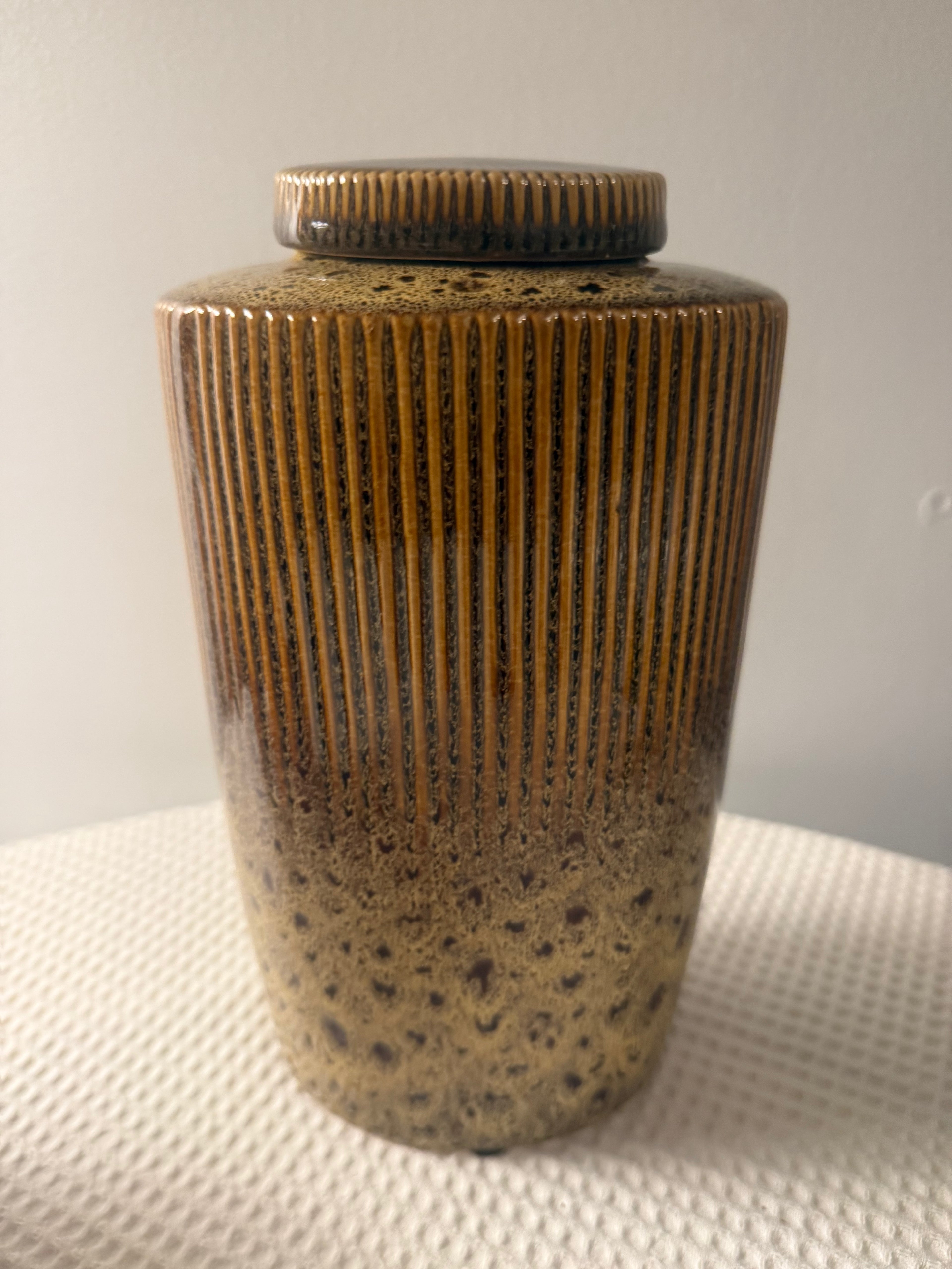 Ceramic Leopard Glaze Jar (Stein Mart)