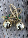 Vintage Gold Jingle Bells (Pair)