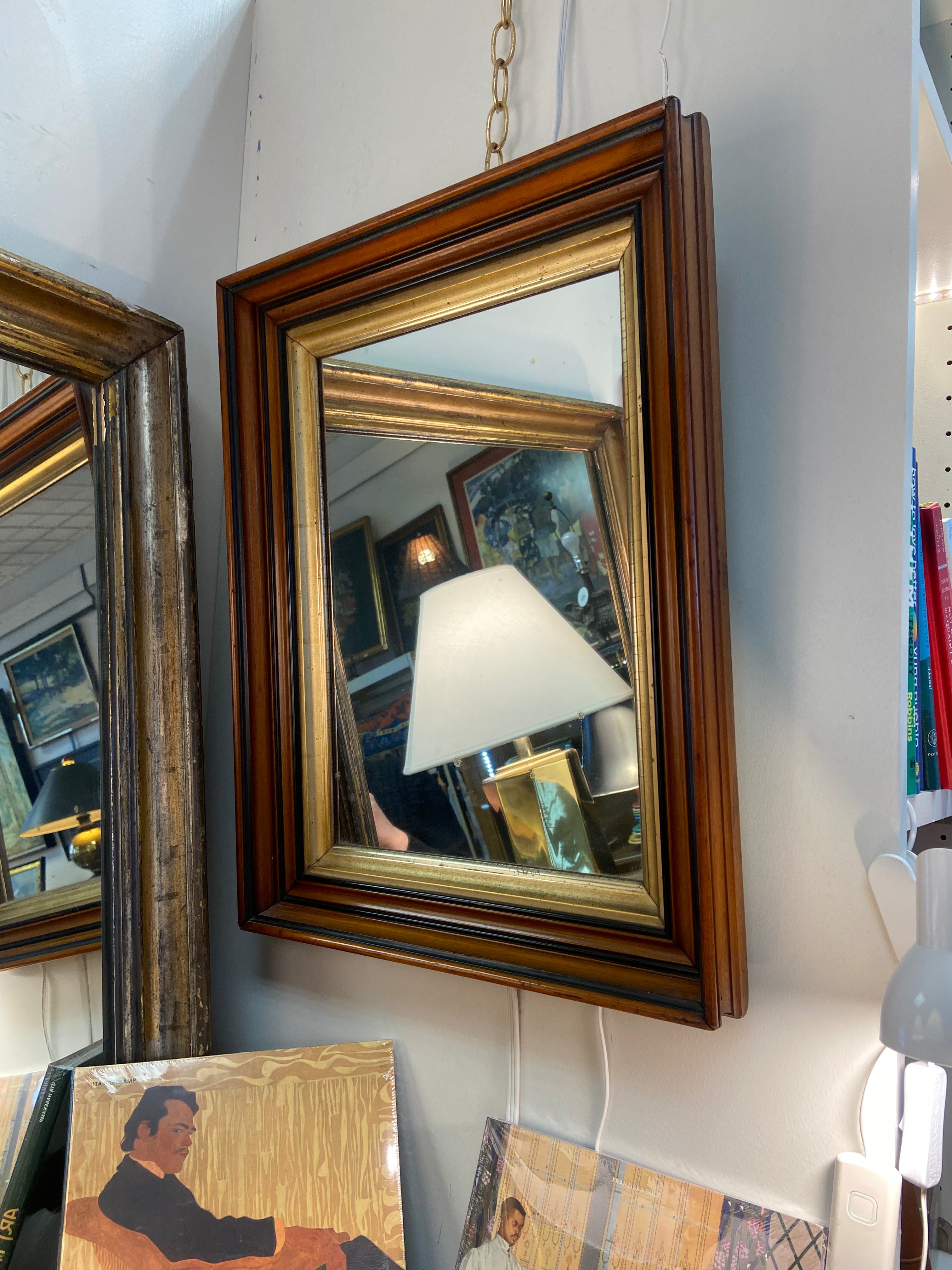 Wood & Gold Trim Framed Mirror