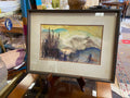Signed Watercolor Landscape Painting