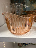 Pink Depression Glass ribbed Creamer