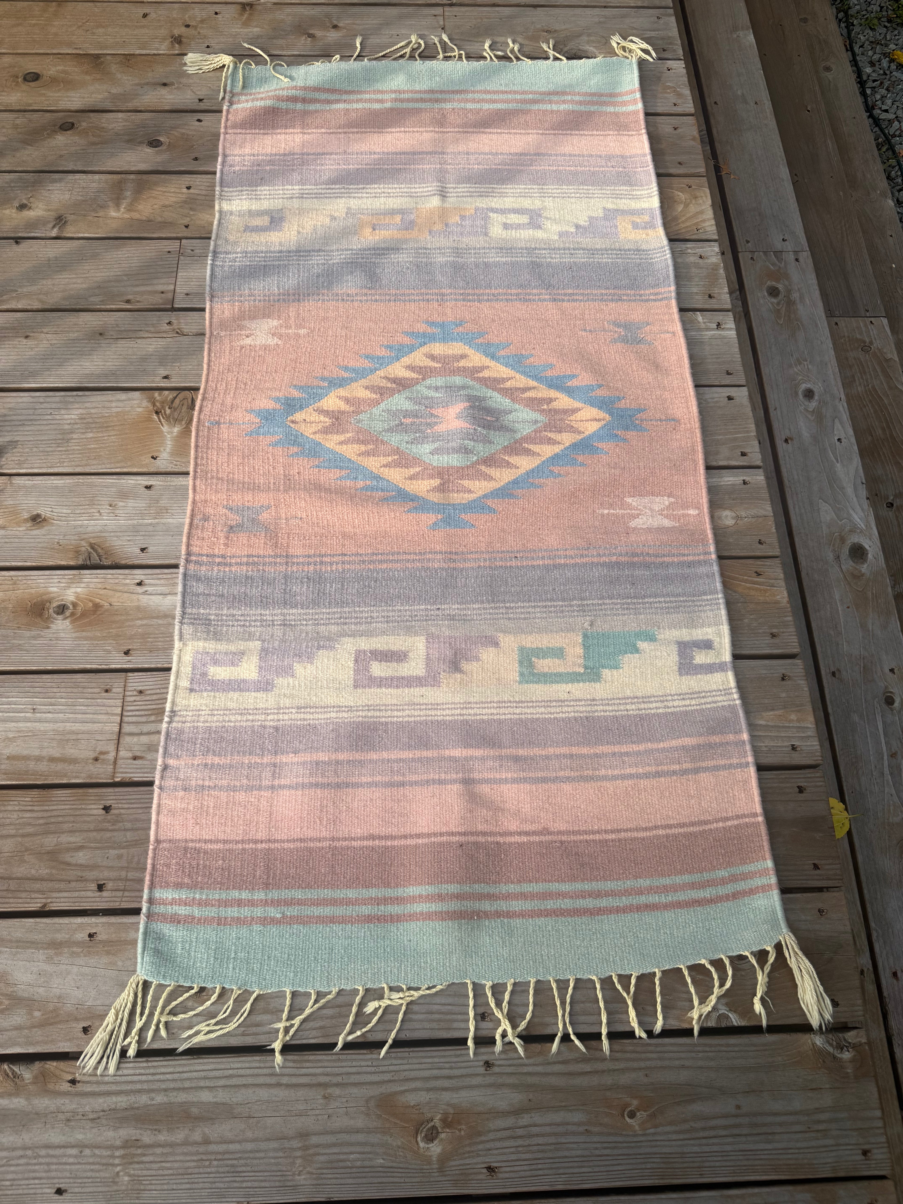 Antique Handwoven Rug 4'9" by 2'4"