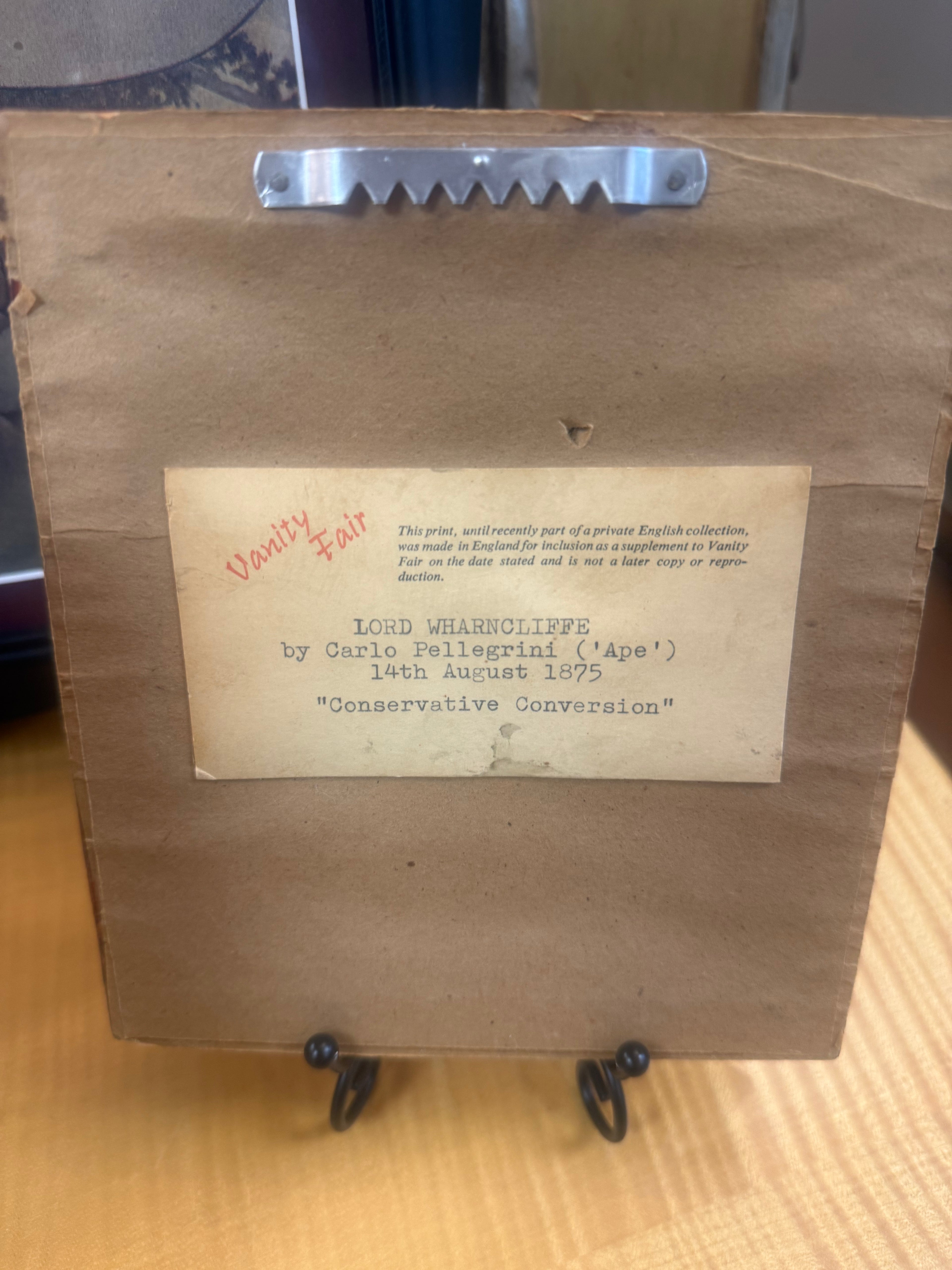 Lord Wharncliffe Vanity Fair Lithograph (1875)