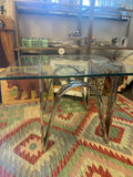 Modern Chrome & Glass Arched-Base Side Table