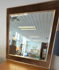 Modernist LaBarge Wall Mirror w/ Suede Frame