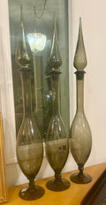 3pc Hand-Blown Venetian Glass Floor Decanters (Balboa)