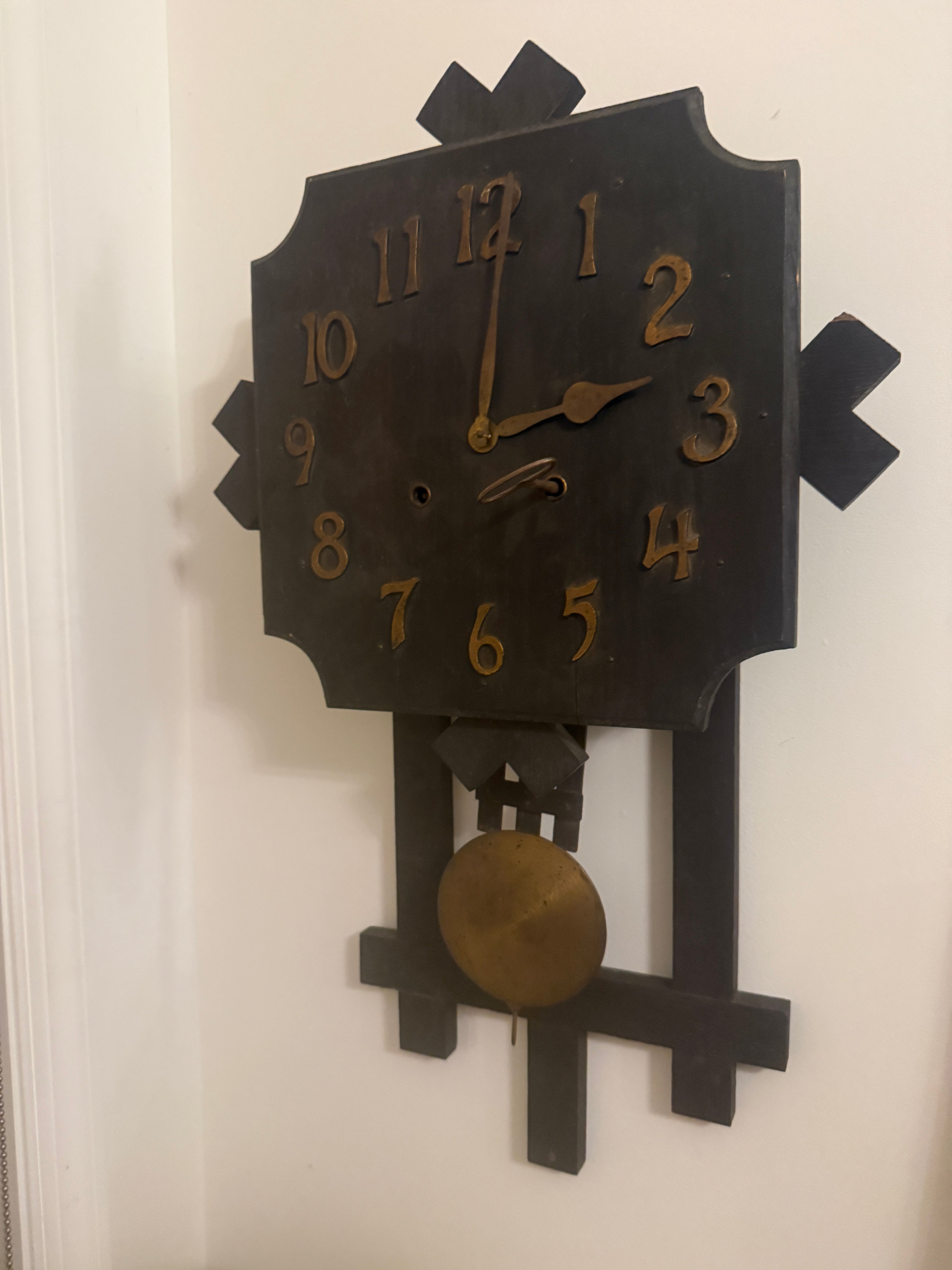 Gilbert Arts & Crafts Oak Wall Clock