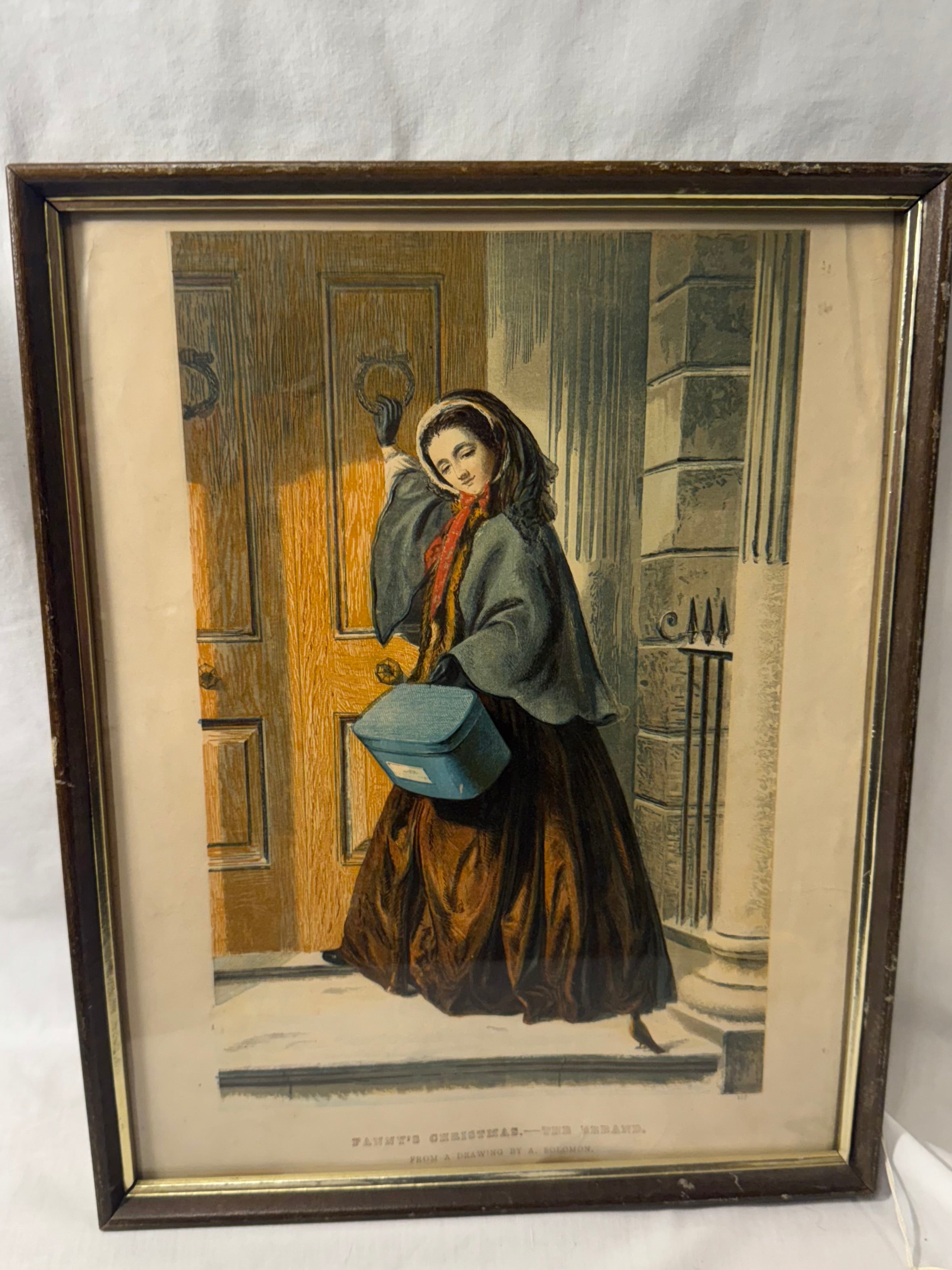 Antique Print "Fanny's Christmas - the Errand"