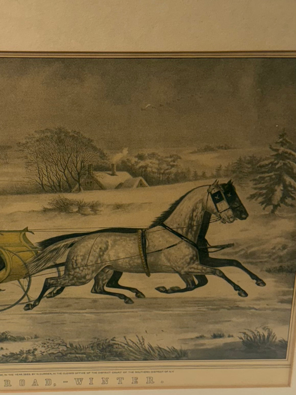 Currier & Ives 'The Road - Winter' Vintage Print