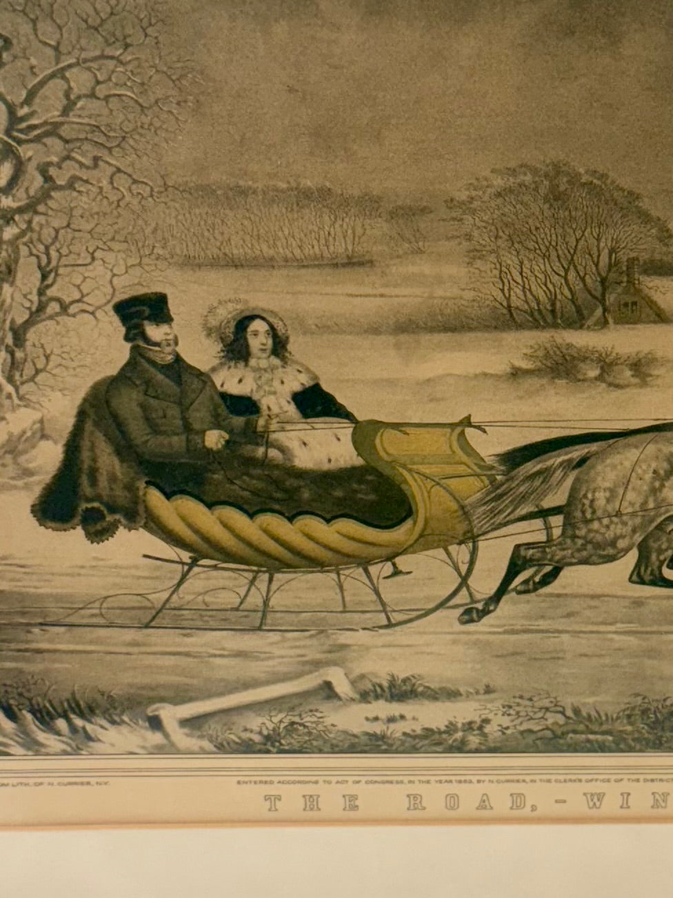 Currier & Ives 'The Road - Winter' Vintage Print