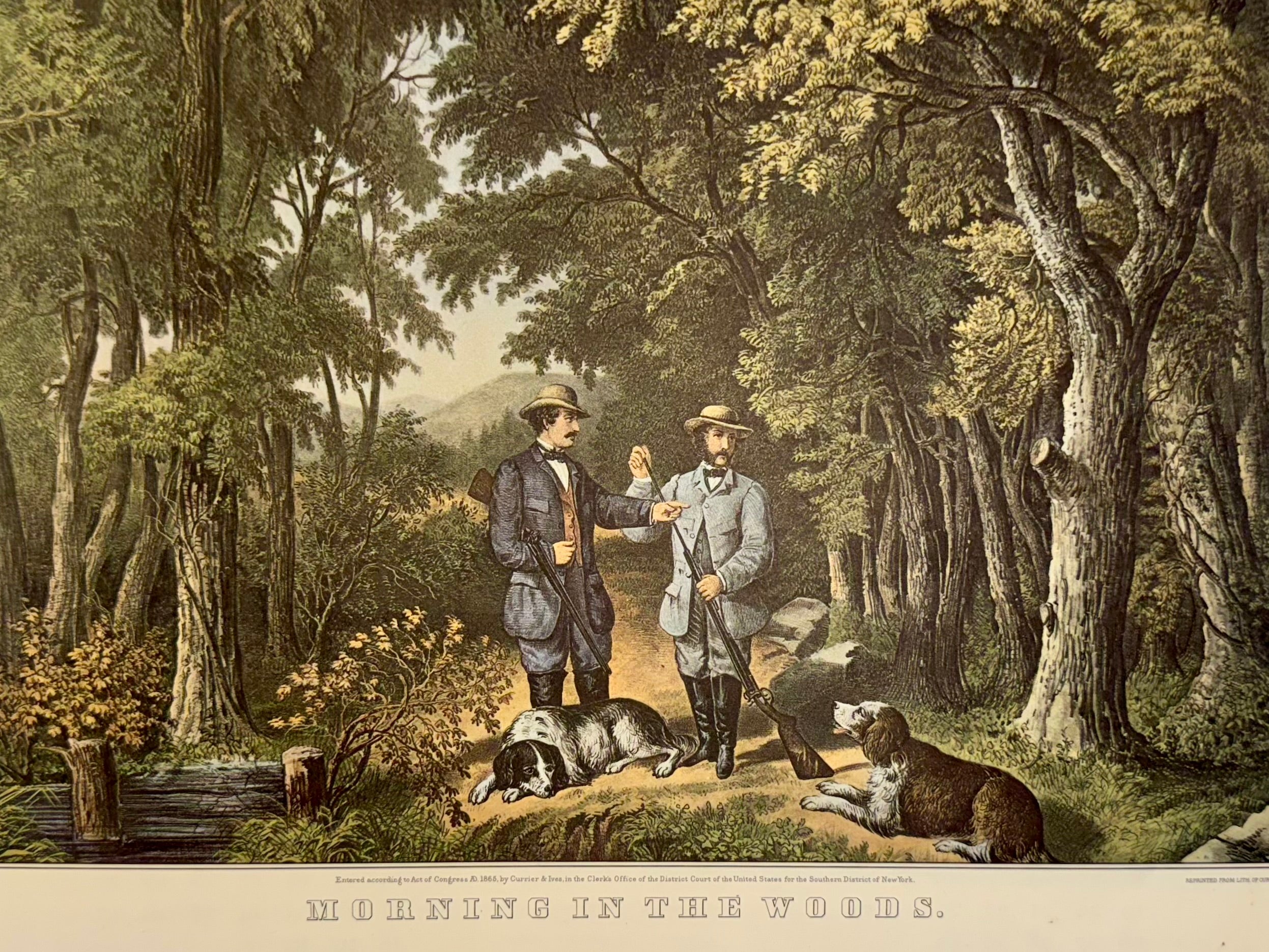 Fanny Palmer for Currier & Ives “Morning in the Woods" Framed Print