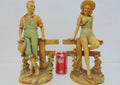 Country Couple Ceramic Bookends