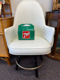 White Swivel Club Chair Quilted