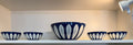 Cathrineholm of Norway Salad Bowl Set (Blue Bowl with White Lotus)