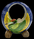Vintage Ceramic Bird Ring Planter Vessel