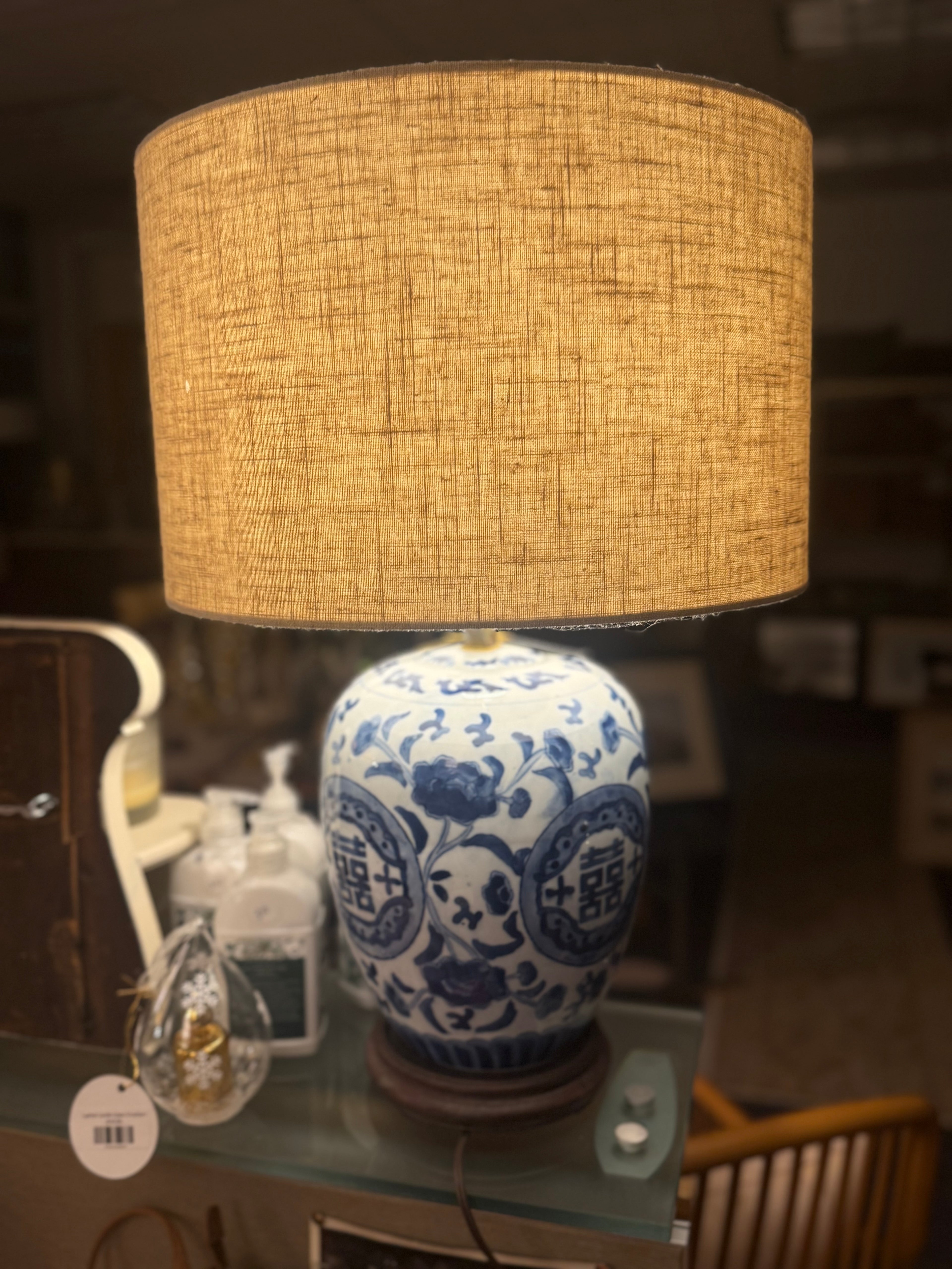 Chinese Blue & White Lamp