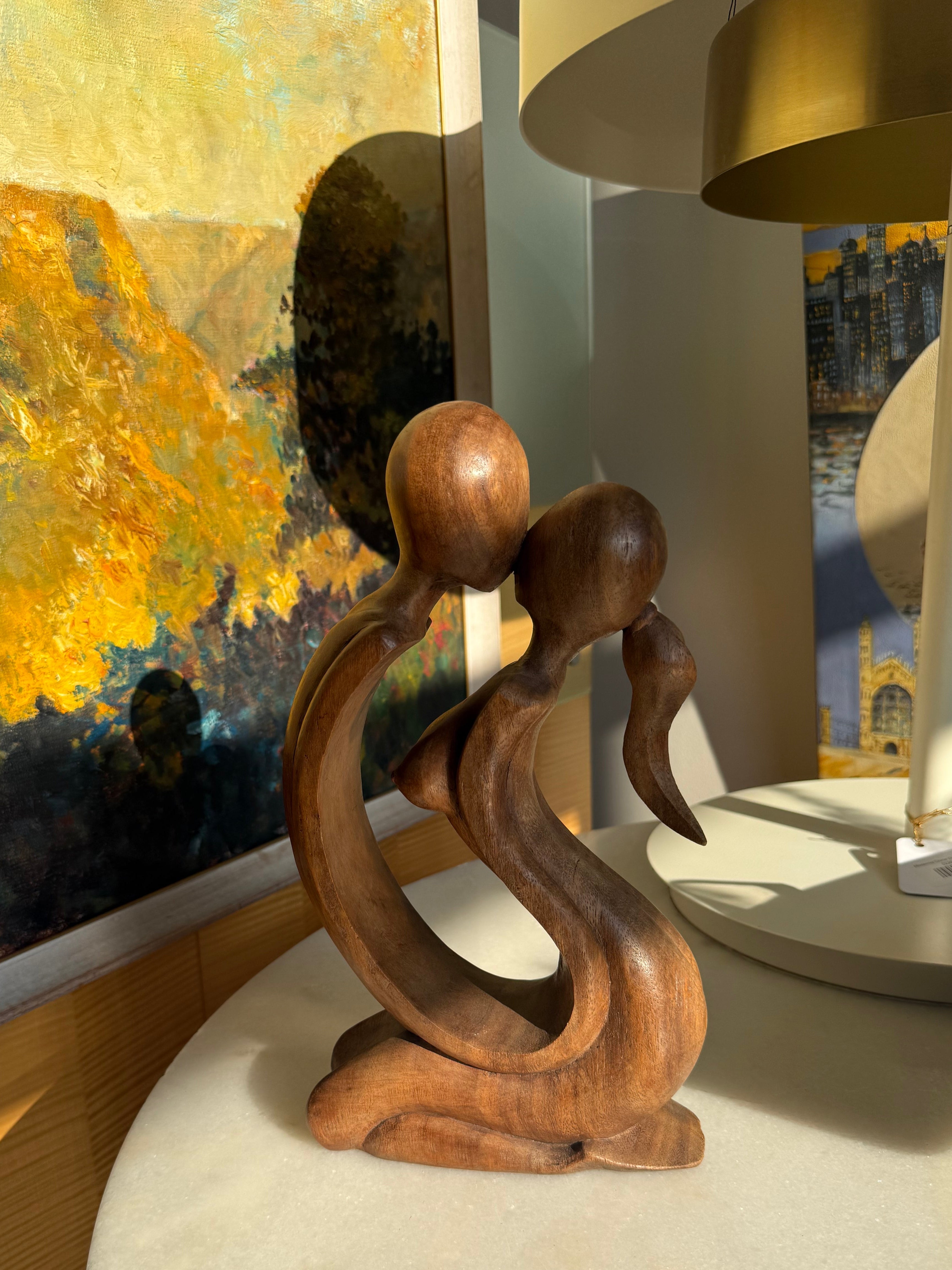 Wooden MCM Kissing Figures