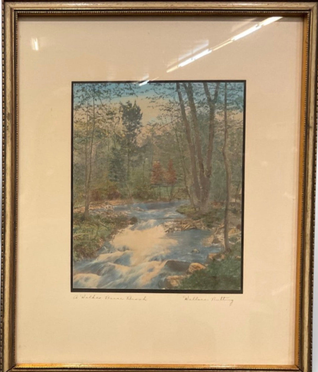 "A Wilkes-Barre Brook" Wallace Nutting Hand Colored Photograph