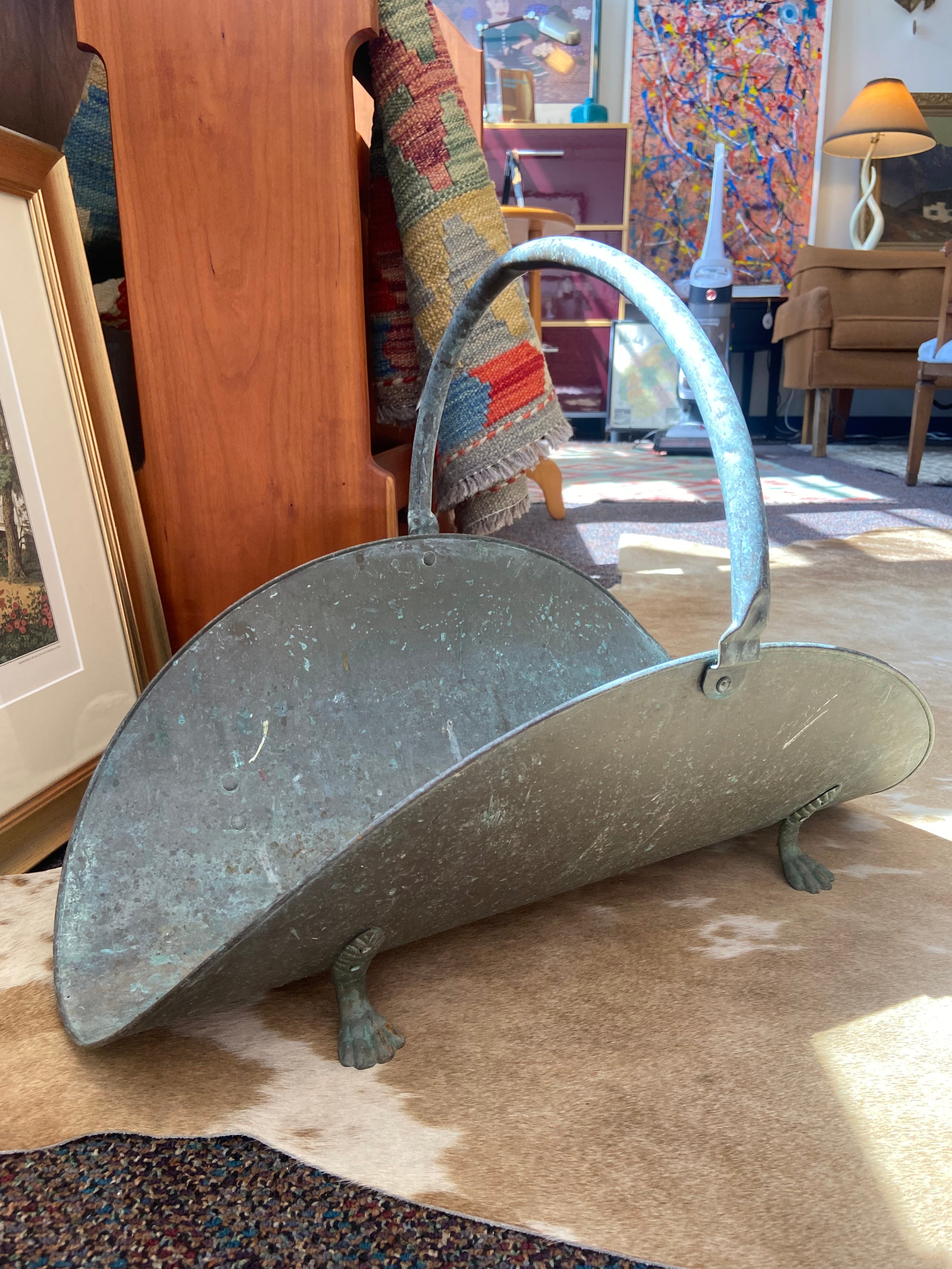 Brass Footed Firewood Log Holder