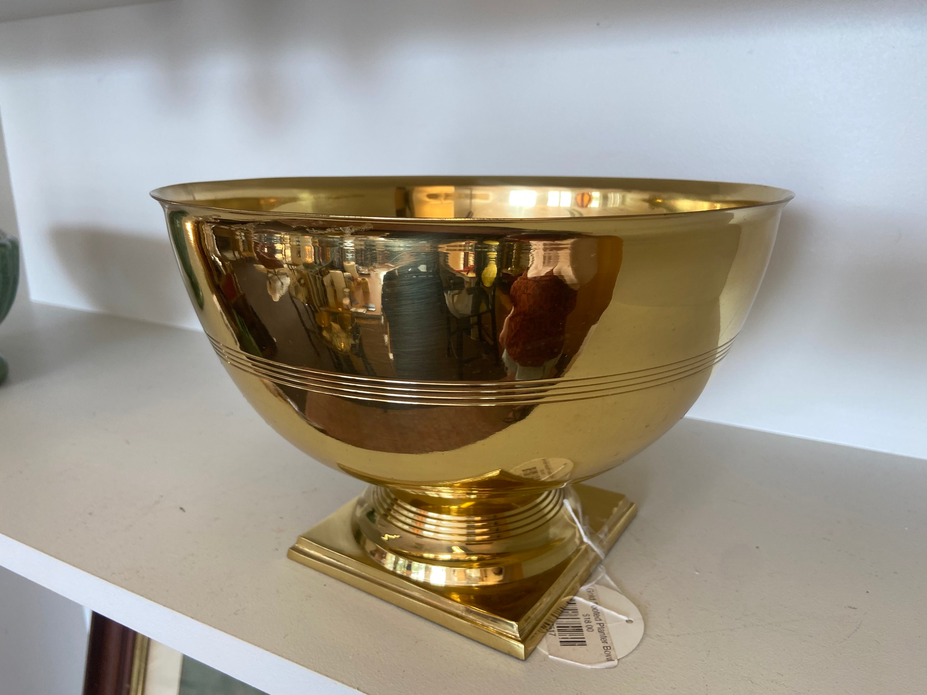 Gold Tone Footed Compote Bowl