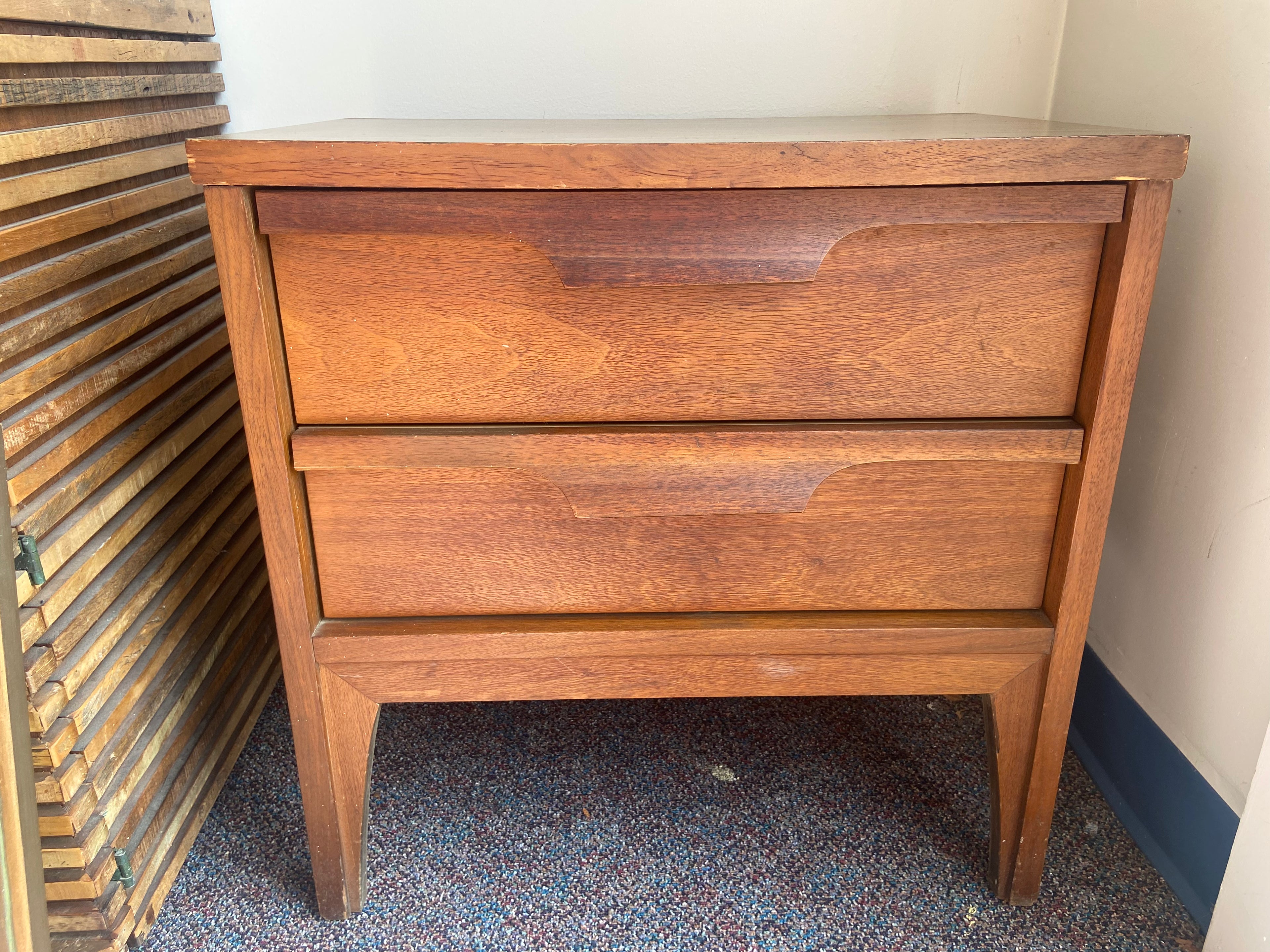 Mid Century Walnut Nightstand