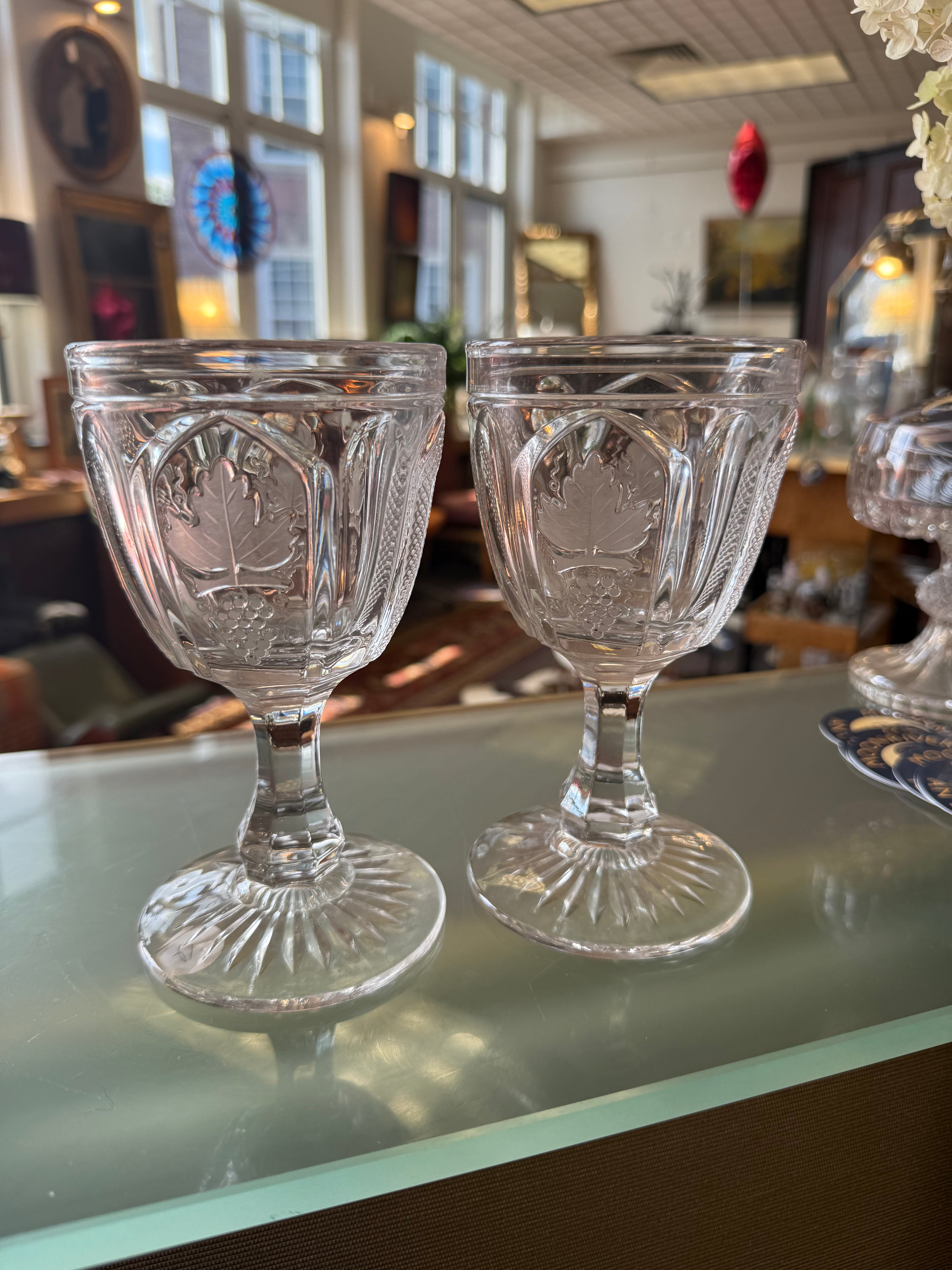 EAPG 1800s Grape Glasses -Pair