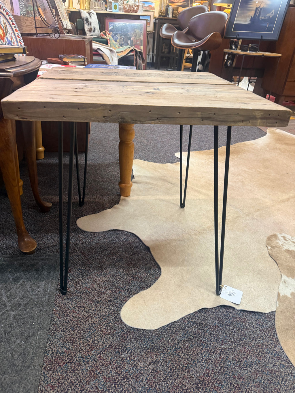 Rustic Wood Hairpin Leg Table (Collapsible)