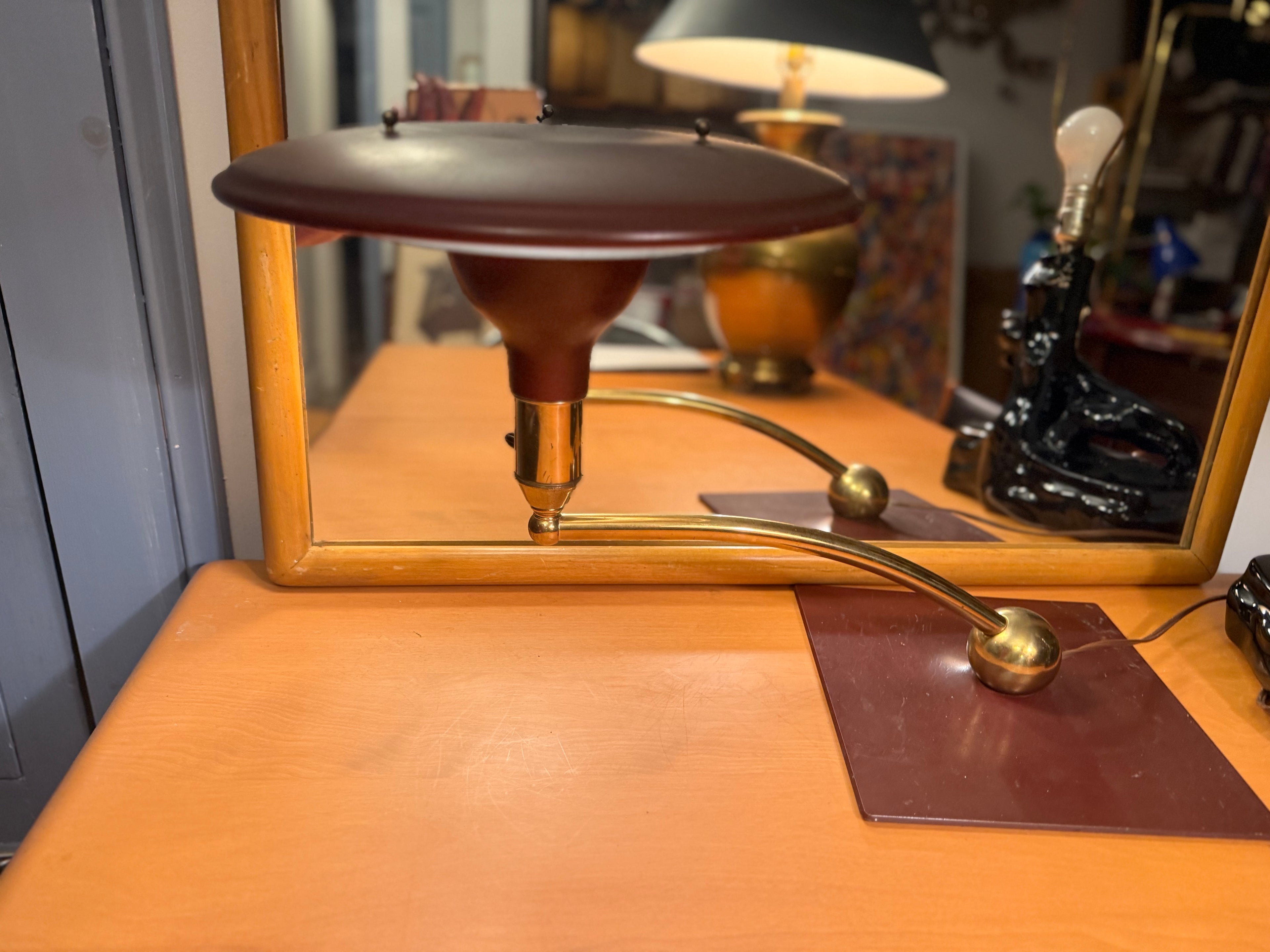 Mid Century Wheeler Flying Saucer Desk Lamp