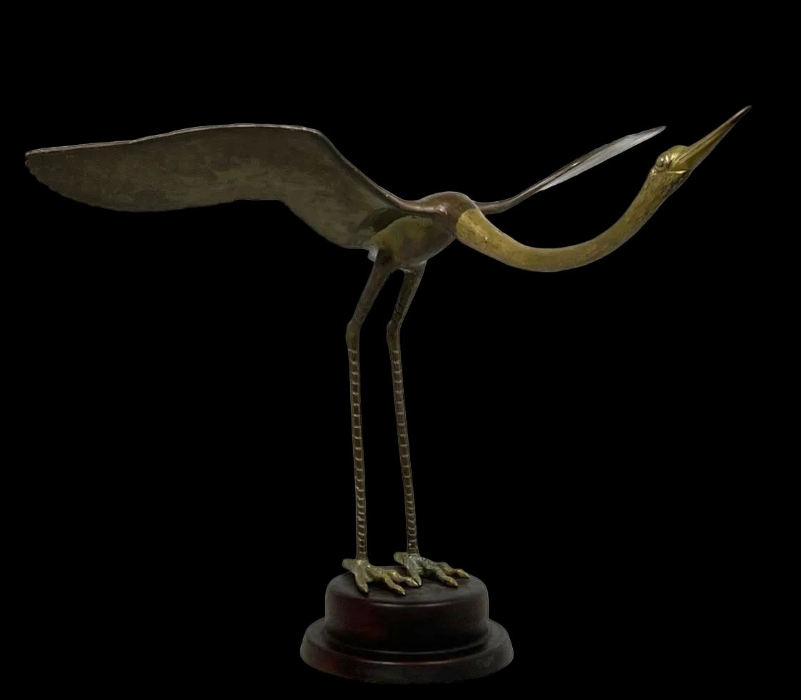 Hattakitkosol Somchai Brass Crane Sculpture