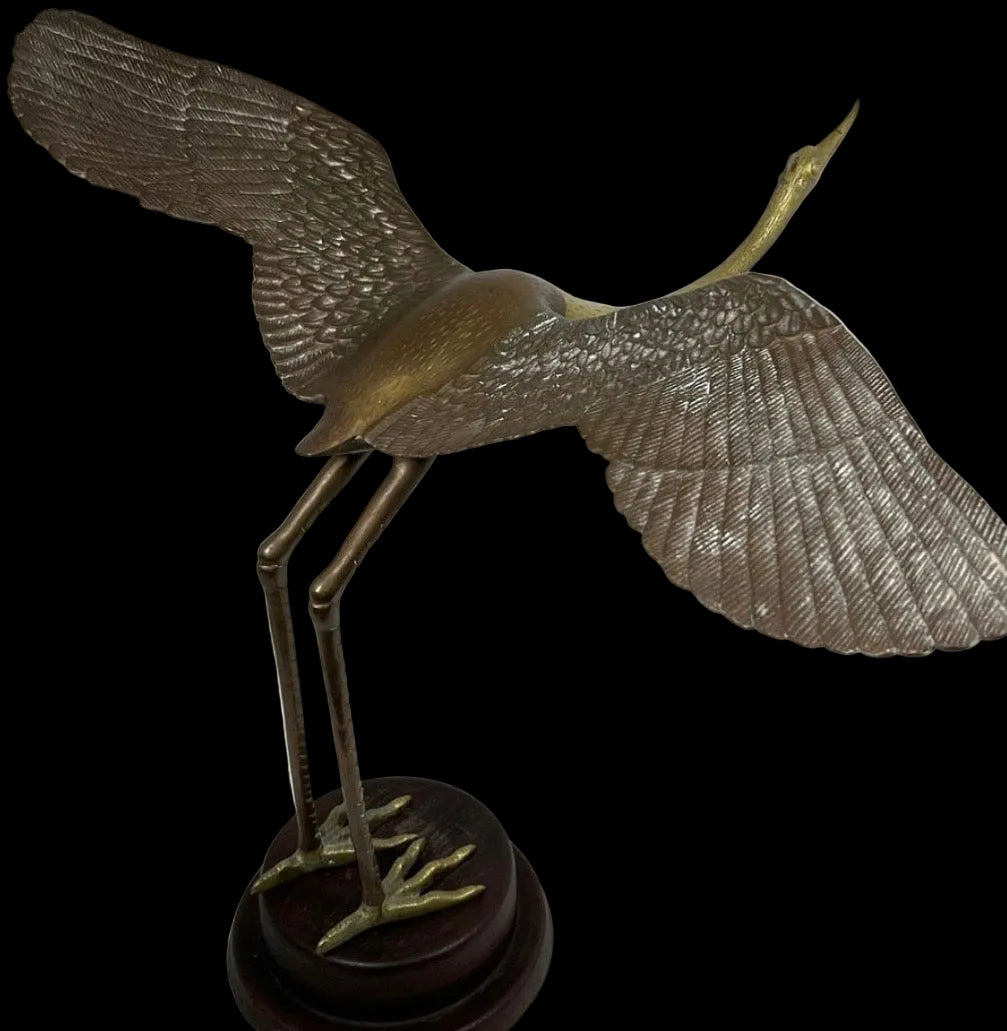 Hattakitkosol Somchai Brass Crane Sculpture