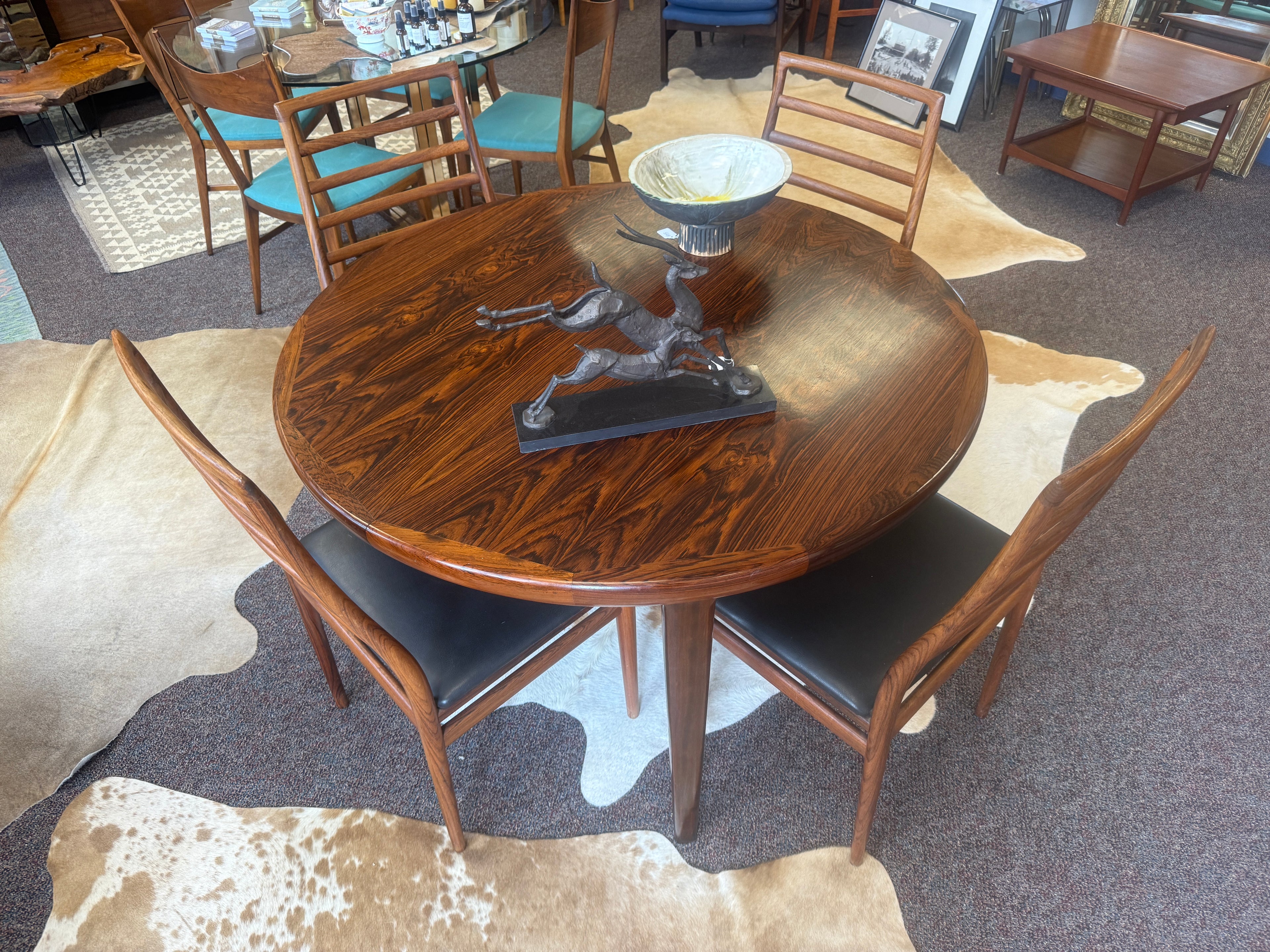 Kai Kristiansen Style Rosewood Dining Table angle