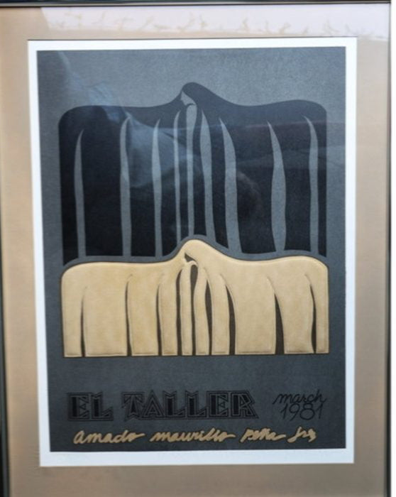 Amado Pena Jr. signed limited edition poster, Ano Uno El Taller 1981, framed - MRI-0813