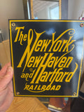 NY New Haven and Hartford Railroad Enamel Sign