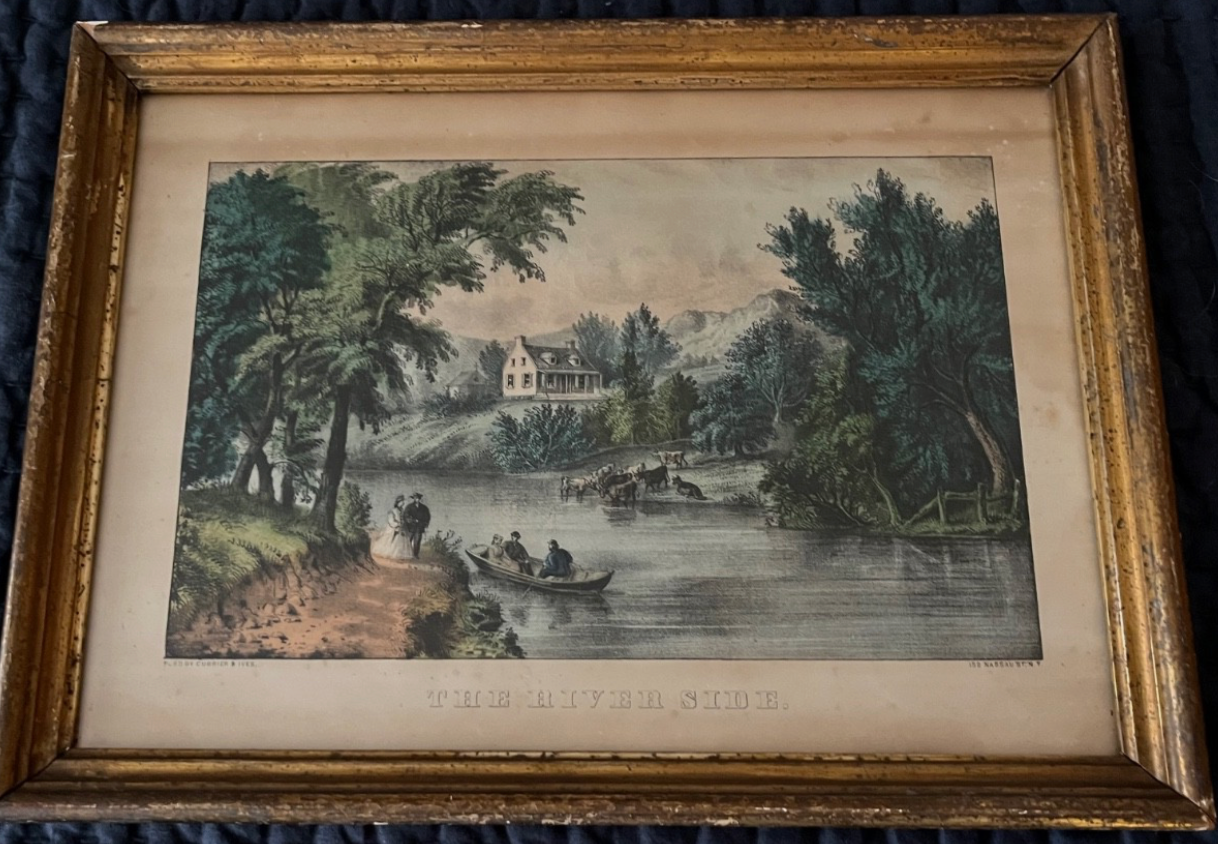 Currier & Ives "The Riverside" Original Lithograph