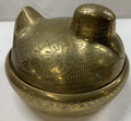 Etched Brass Duck Lidded Vessel