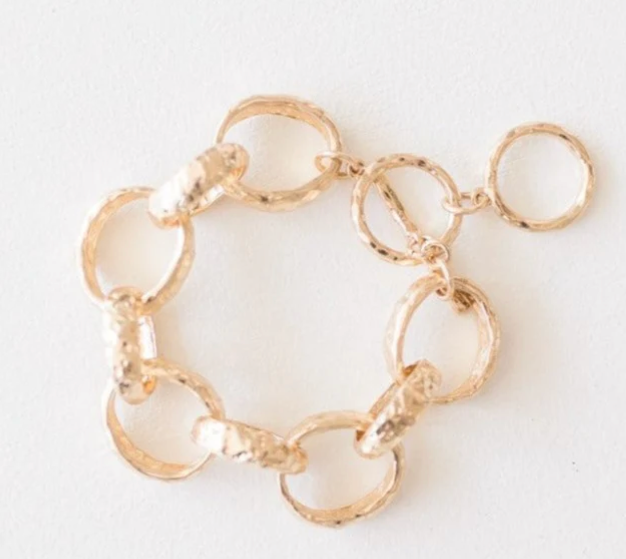 Georgann Hammered Gold Chunky Bracelet