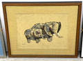 Mid Century Modern Art. Margaret Layton Elephant Lithograph