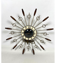 UNITED Metal and Wood Accent Star Burst Wall Clock