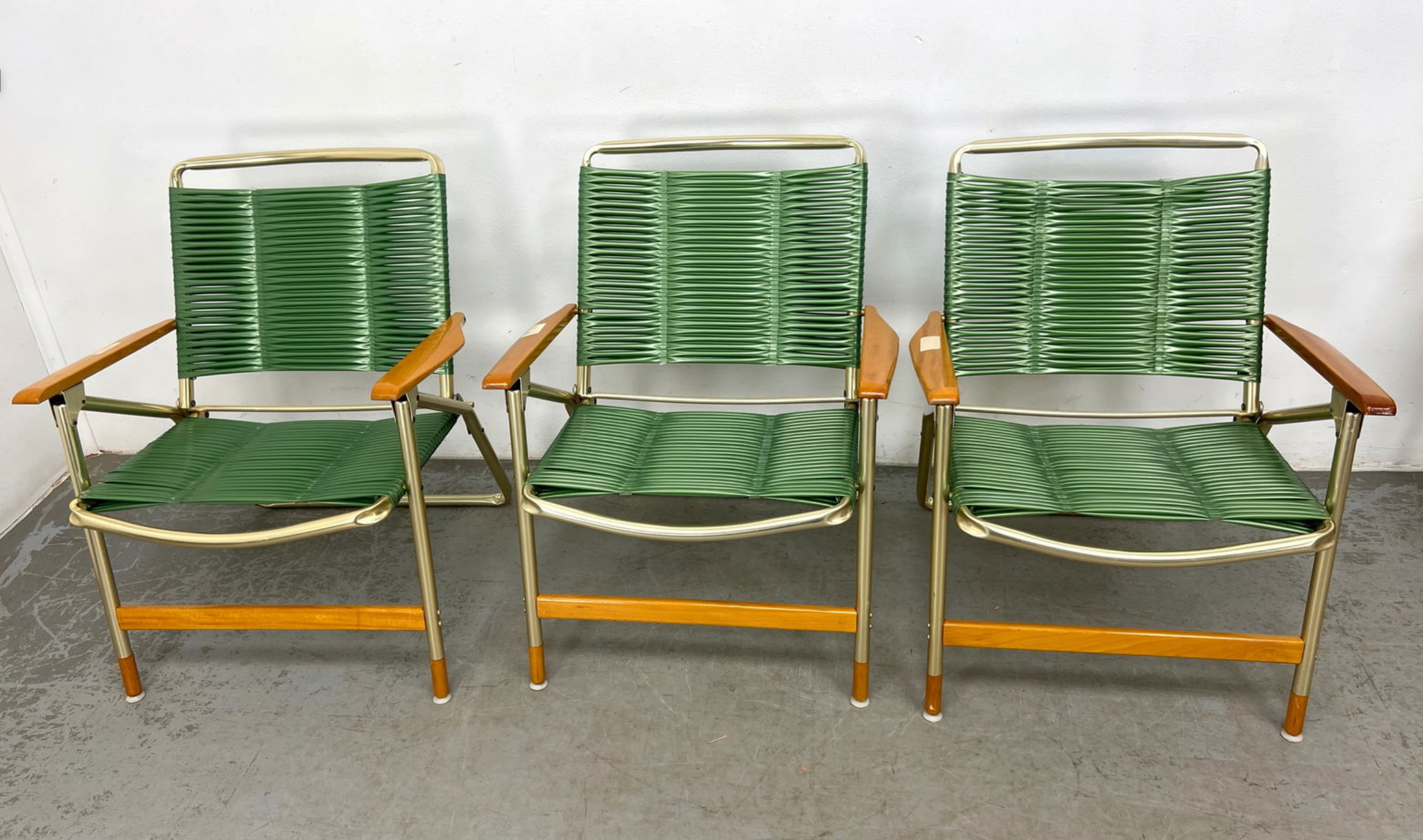 Telescope Furniture Outdoor Folding Patio Chairs - set of 3 green