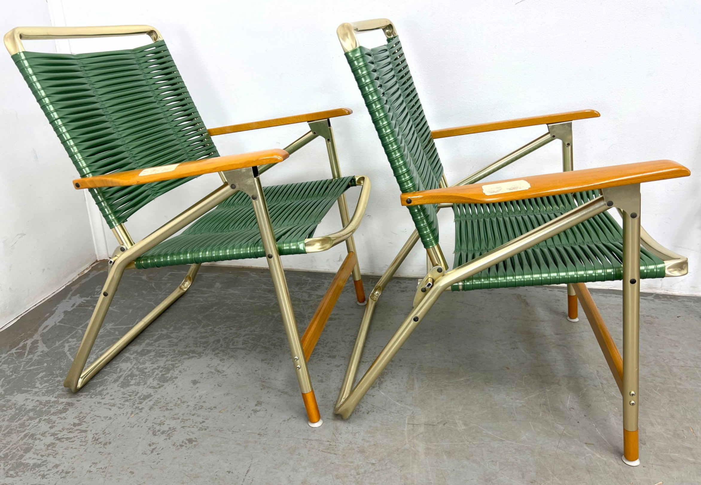 Telescope Furniture Outdoor Folding Patio Chairs - Set of 2 Green