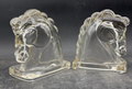 Glass Horsehead Bookends