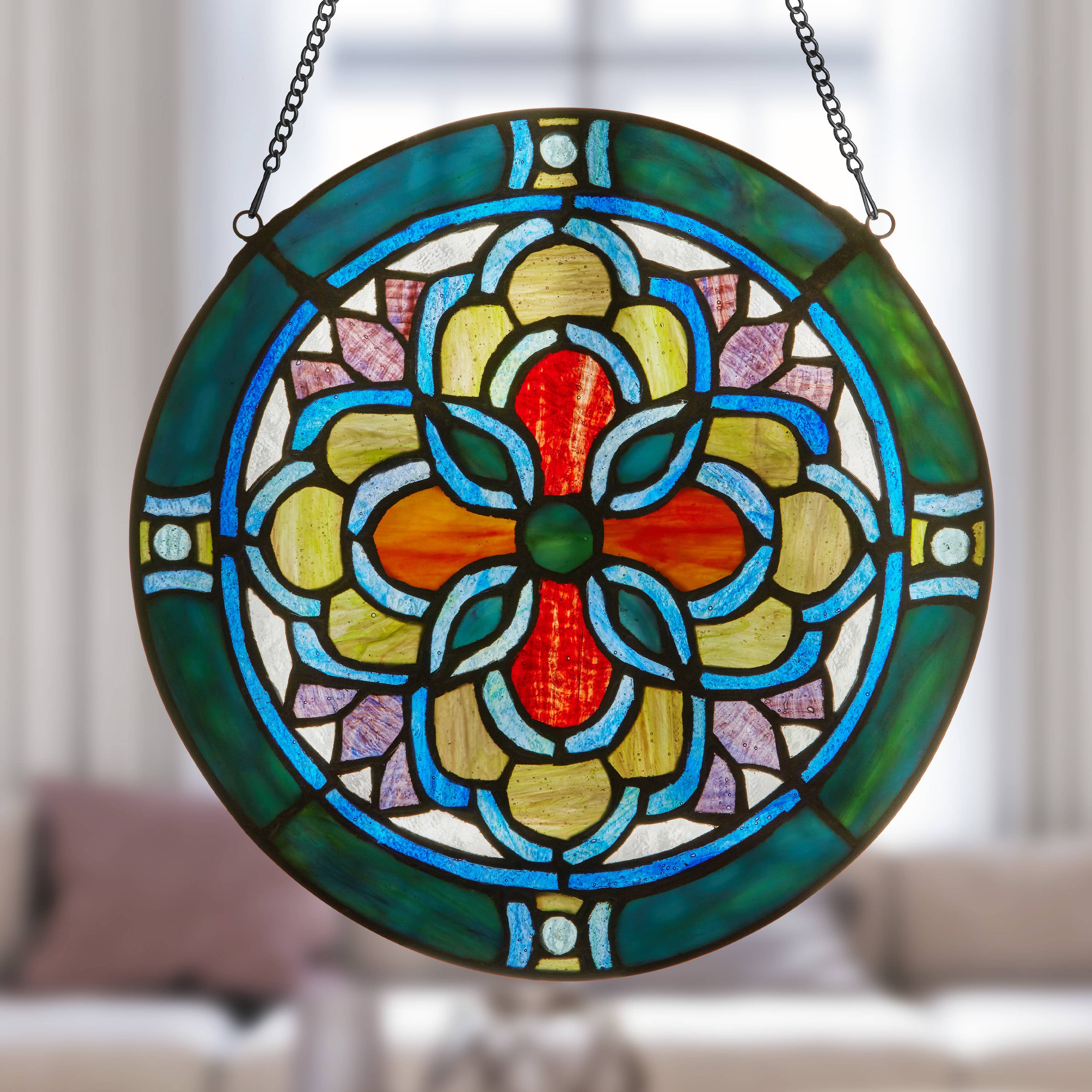 Round Geometric Stained Glass