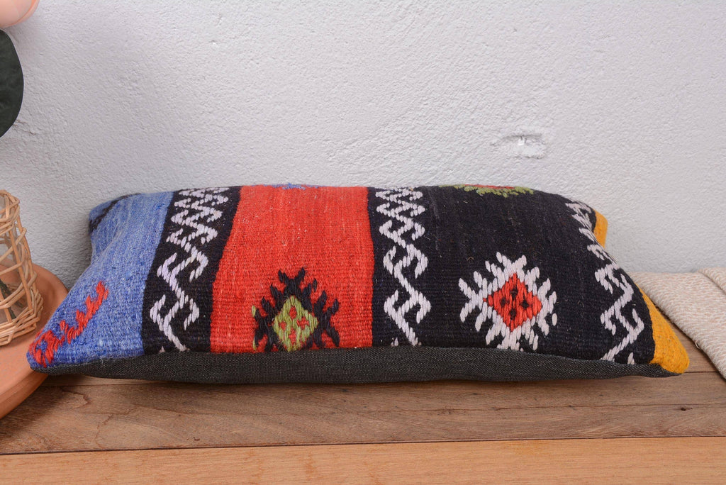 Antique Turkish Kilim Lumbar Pillow